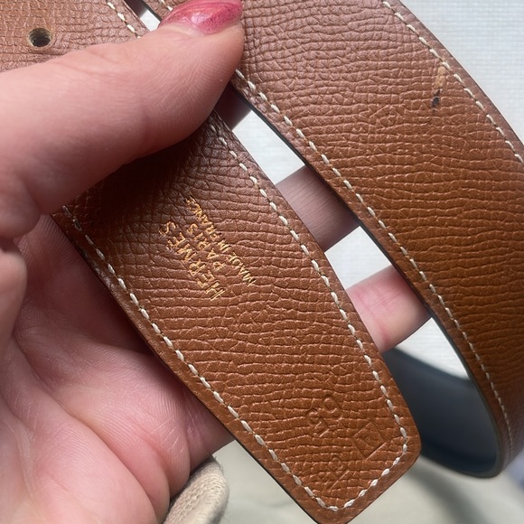 Hermes Box Courchevel 32mm 65 Leather Belt Strap - Picture 4 of 7